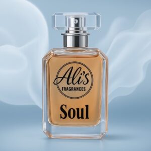 "Ali's Fragrances - Signature perfume with a blend of rose and bergamot, encased in a vintage-style bottle."